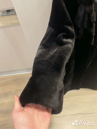 Шуба мутоновая с норковыми ставками