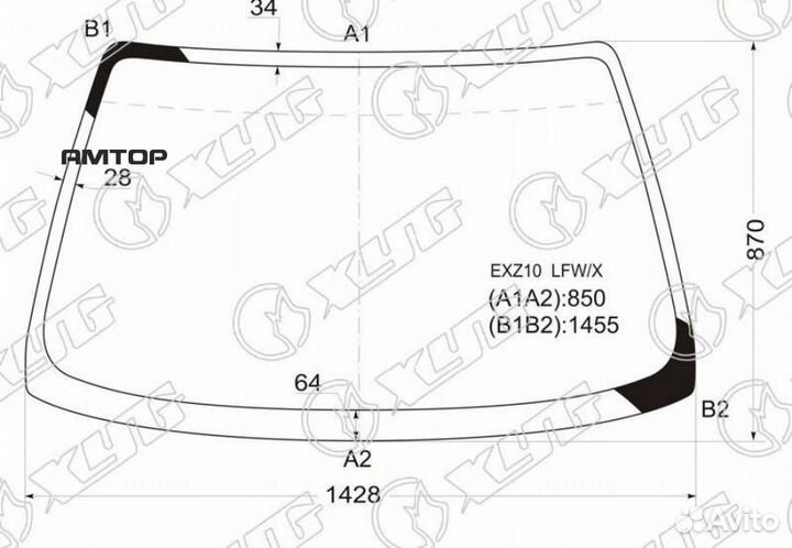 XYG EXZ10 LFW/X Стекло лобовое toyota raum EZX1# 9