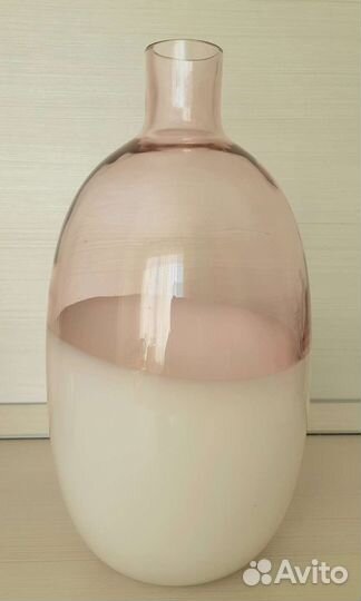 Ваза Икеа тидваттен IKEA розовое стекло высота 28
