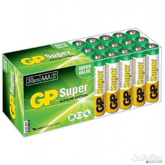 GP Super Alkaline 24A LR03 AAA (30 шт. в уп-ке) 10