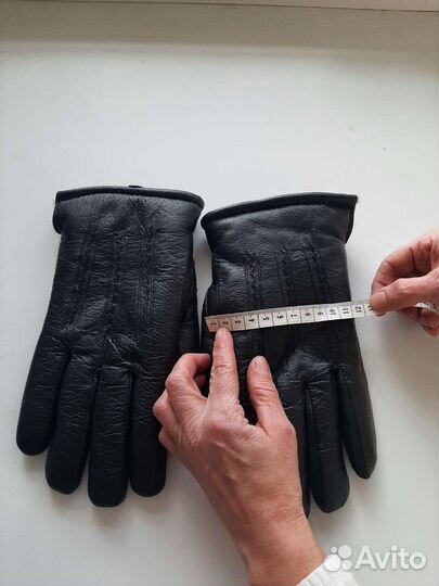 Мужские кожаные перчатки зимние