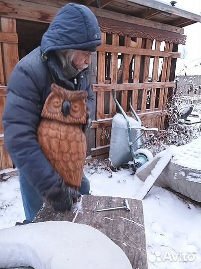 Статуэтка сова. Дерево