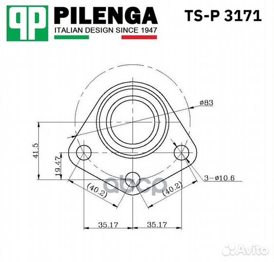 Опора шаровая верхняя перед, прав, лев TSP31