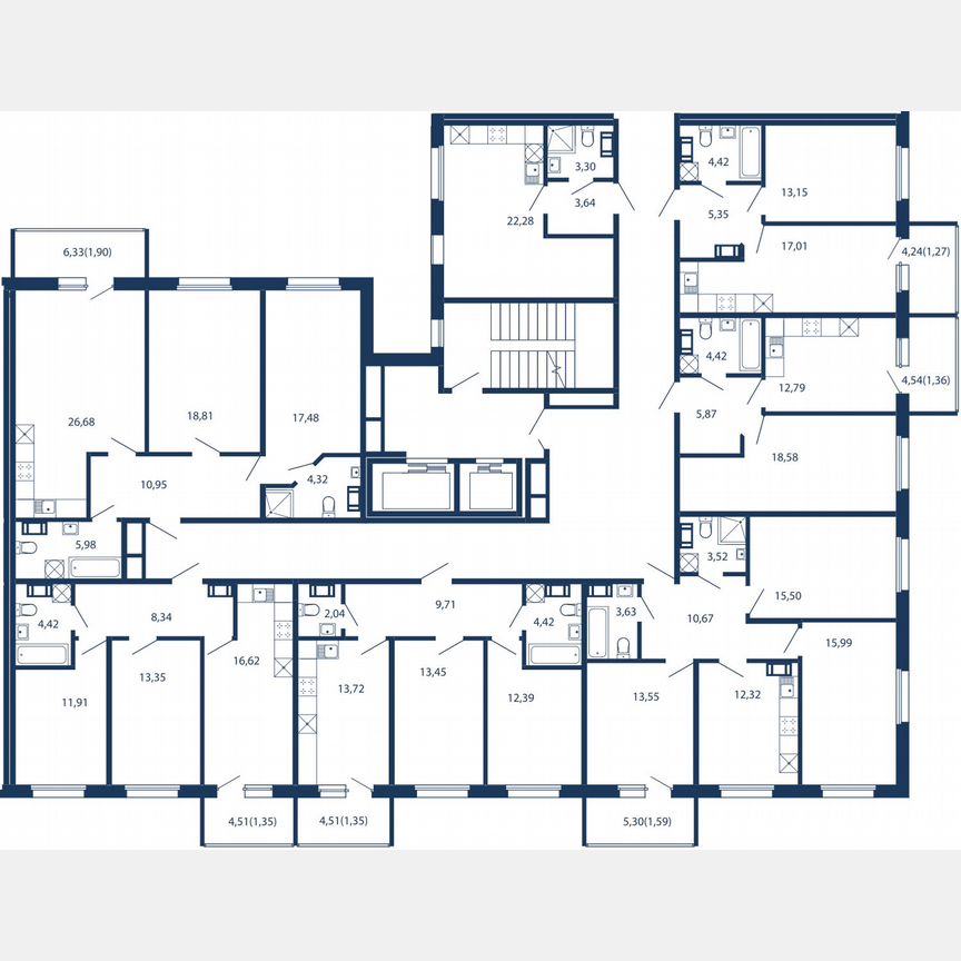 3-к. апартаменты, 76,8 м², 5/5 эт.