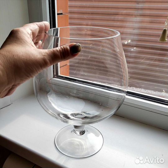 Ваза рюмка, 26 см, новая, стекло
