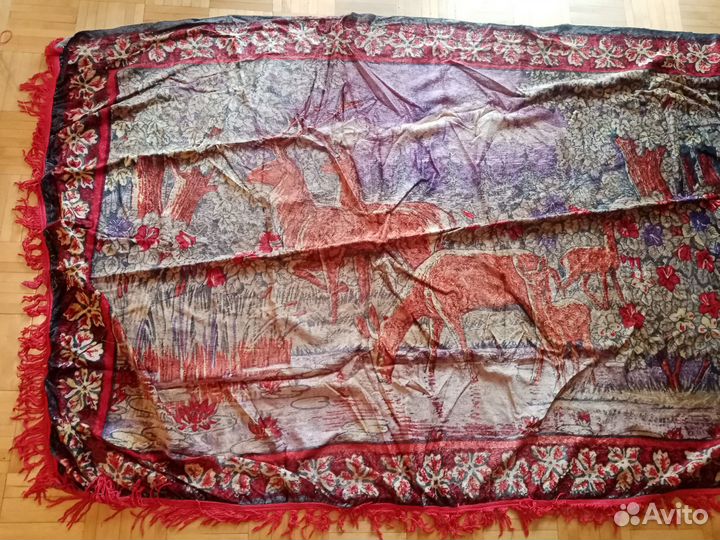 Ковер плюшевый советский с оленями. Лот 10