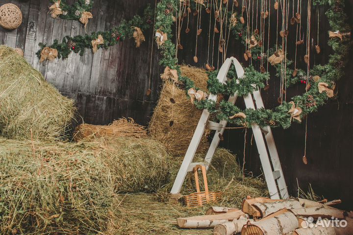 Деревянная фотозона для фотостудии