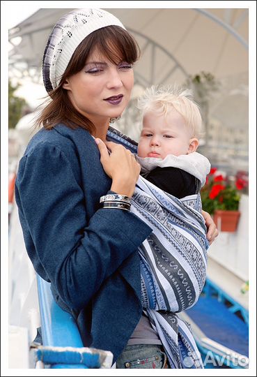 Слинг-шарф Ellevill Zara Tricolor Blue 7ка