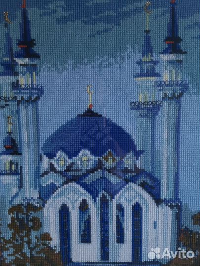 Картина вышитая мечеть новая в раме