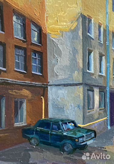 Картина маслом городской пейзаж