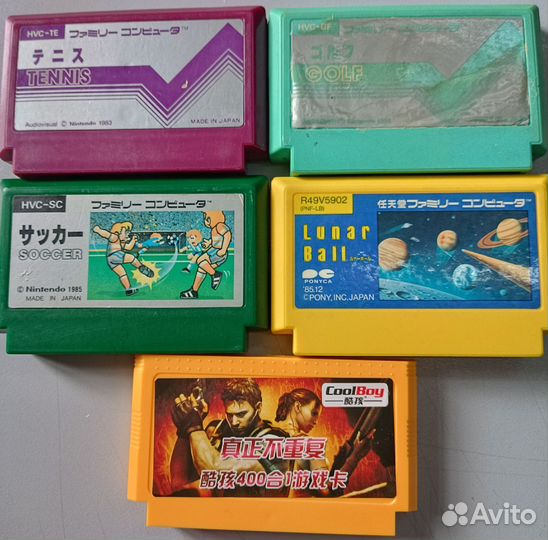 5 игр Nintendo NES Famicom 8 bit