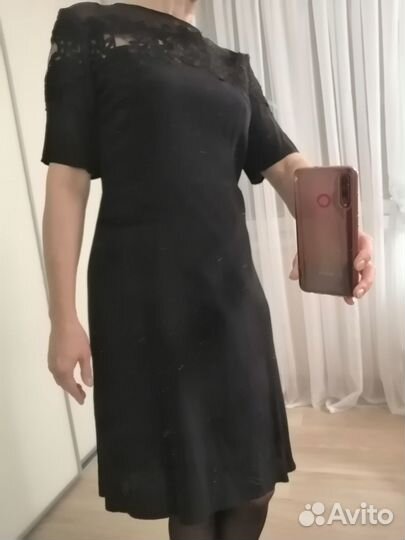 Вечернее чёрное платье 46 размера