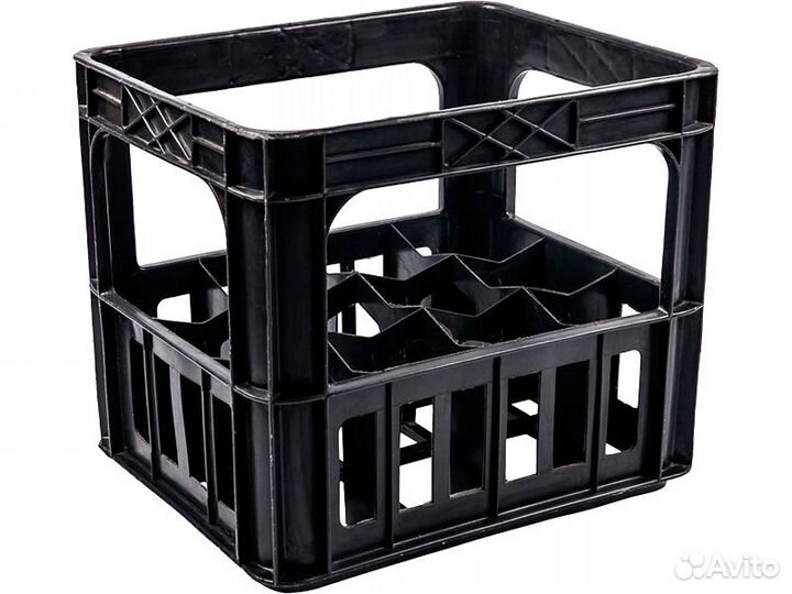 Ящик 420х340х317 для бутылок 0,7 л 12 ячеек чёрный