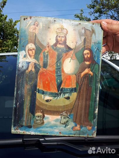 Старинная Икона Царь Славы