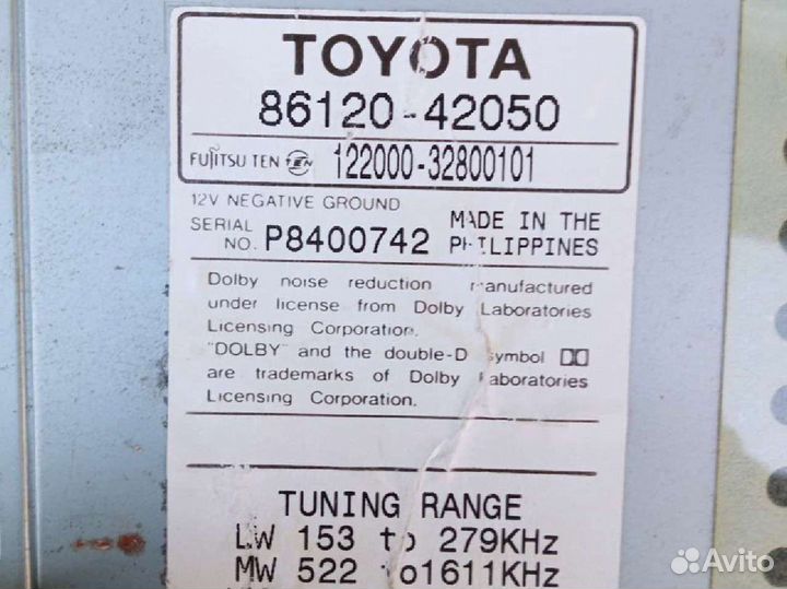 Toyota RAV4 2002 г xa20 магнитола