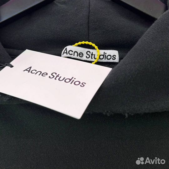 Худи Acne Studios черное хаки оверсайз 2024