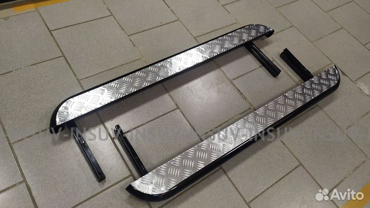 Пороги с алюминиевым листом Нива 21 (цвет черный)