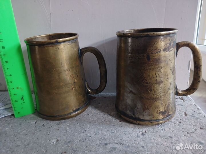 Пивная кружка медная старинная 2 штуки