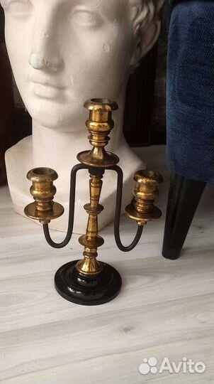Старинный Канделябр подсвечник бронза