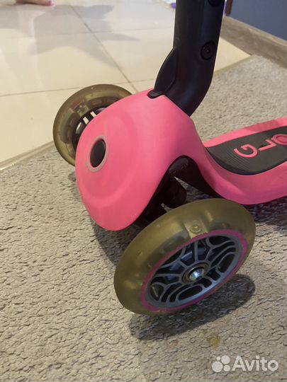 Самокат трехколесный globber розовый