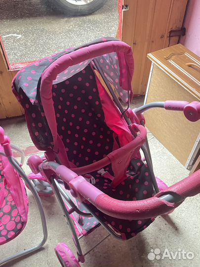 Коляска для кукол 2 в 1, качели-стульчик