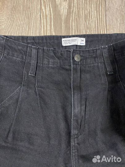 Джинсы mom House черные 34 р-р