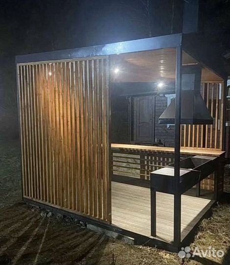 Беседка с барбекю