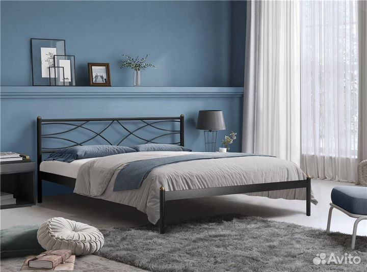 Кровать Экзотика (120х200/цвет Черный/ металлическ