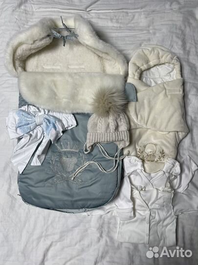 Конверт/комплект на выписку для мальчика зима