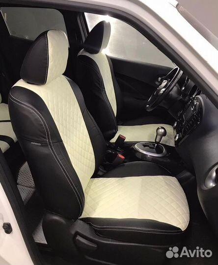 Чехлы экокожа Ромб на Nissan Juke от Автопилот