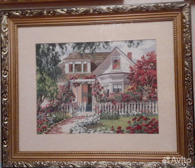 Картина вышитая крестиком, ручная работа