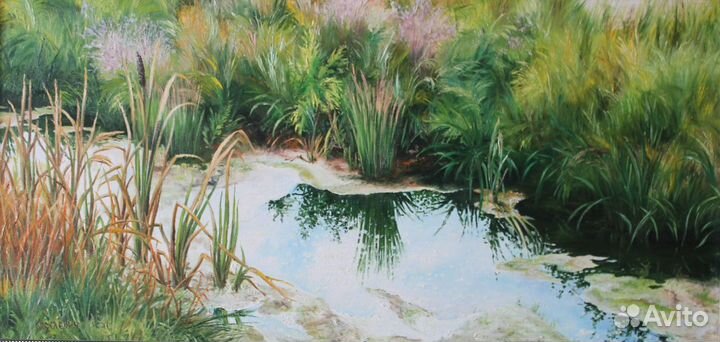 Омут. Залари.Масло, холст 40*80 Киселевич Г