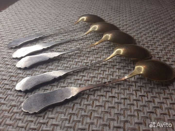 Набор ложек чайных серебро 875 проба 5шт