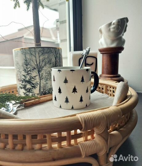 Кружка с принтом елки Hm home zara home sinsay