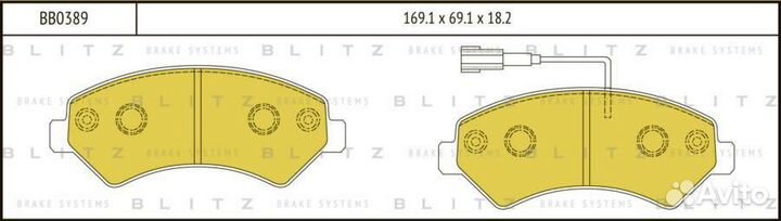 Blitz BB0389 Колодки тормозные дисковые перед