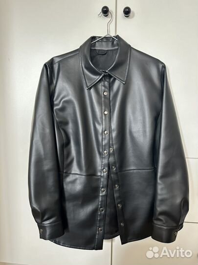 Кожаная рубашка женская
