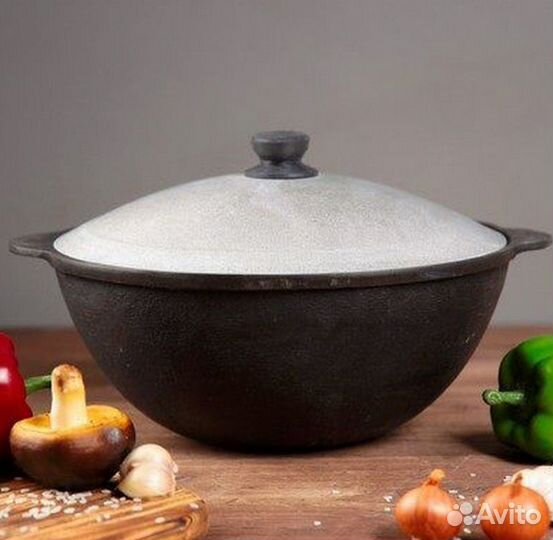 Казан чугунный Узбекский 12л +печь + ляган +капкир