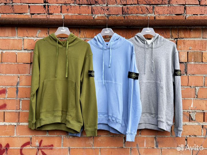 Серая толстовка Stone Island Hooded