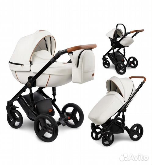 Коляска 3 в 1 Verdi orion eco white Diamond