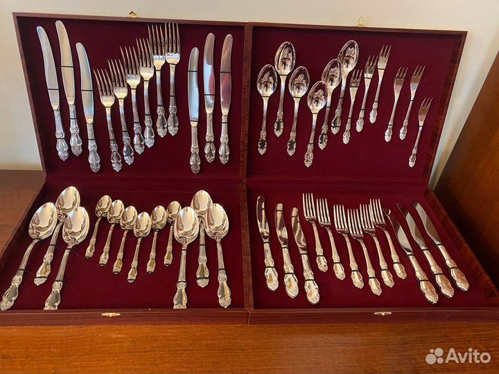 Набор столовых приборов мельхиор Серебряная Роза