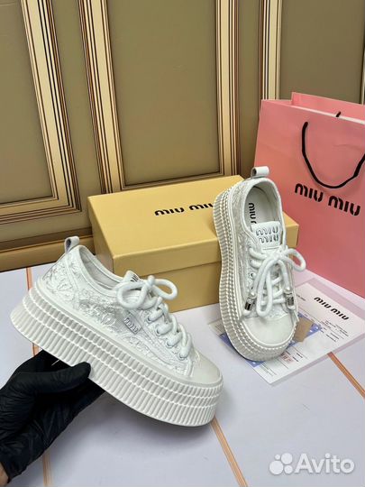 Кеды женские miu miu на платформе