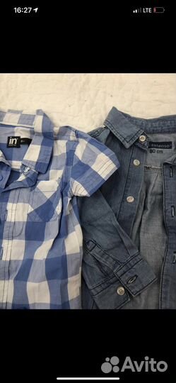 Рубашка для мальчика размеры 74-98
