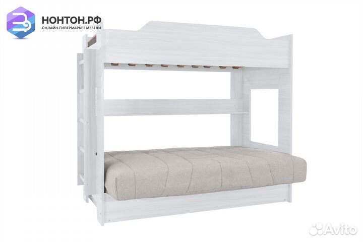 Двухъярусная кровать с диван-кроватью жаккард свет