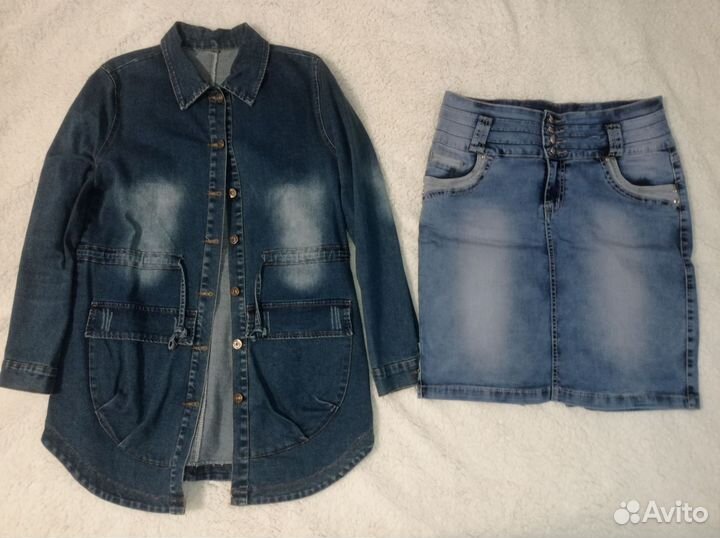 Джинсовка, джинсы, юбка