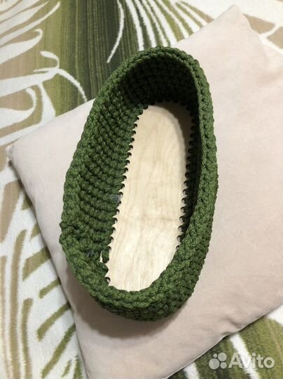 Вязаная корзинка, органайзер для косметики