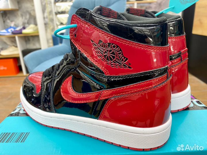 Кроссовки Air Jordan 1 Retro Patent Bred Poizon