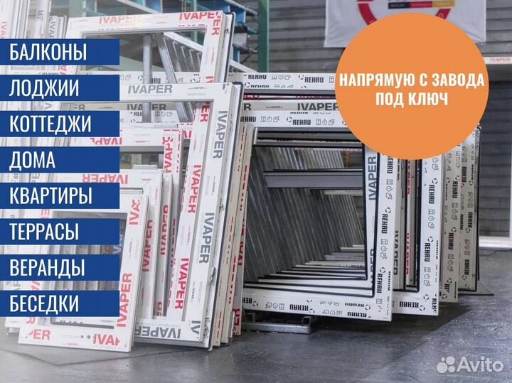 Пластиковые окна, новые, с завода, под заказ