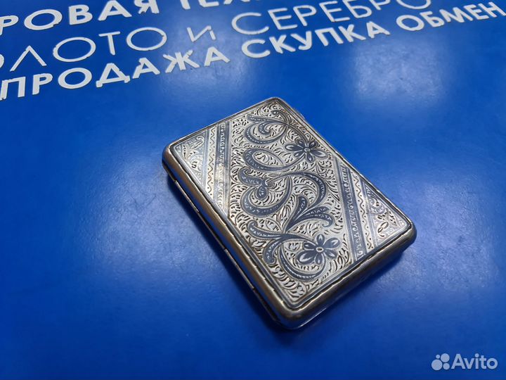 Портсигар серебряный