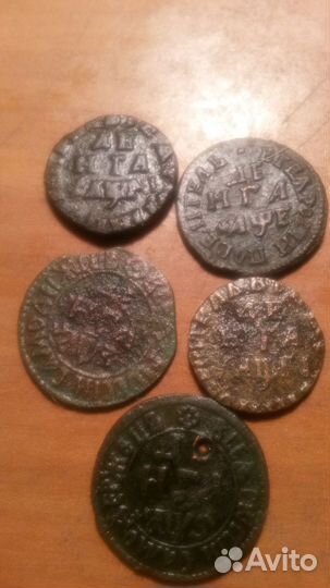 Денги Петра 1 1707,06, 04,08,05,13гг