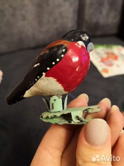 Снегирь на прищепке. редкая елочная игрушка СССР